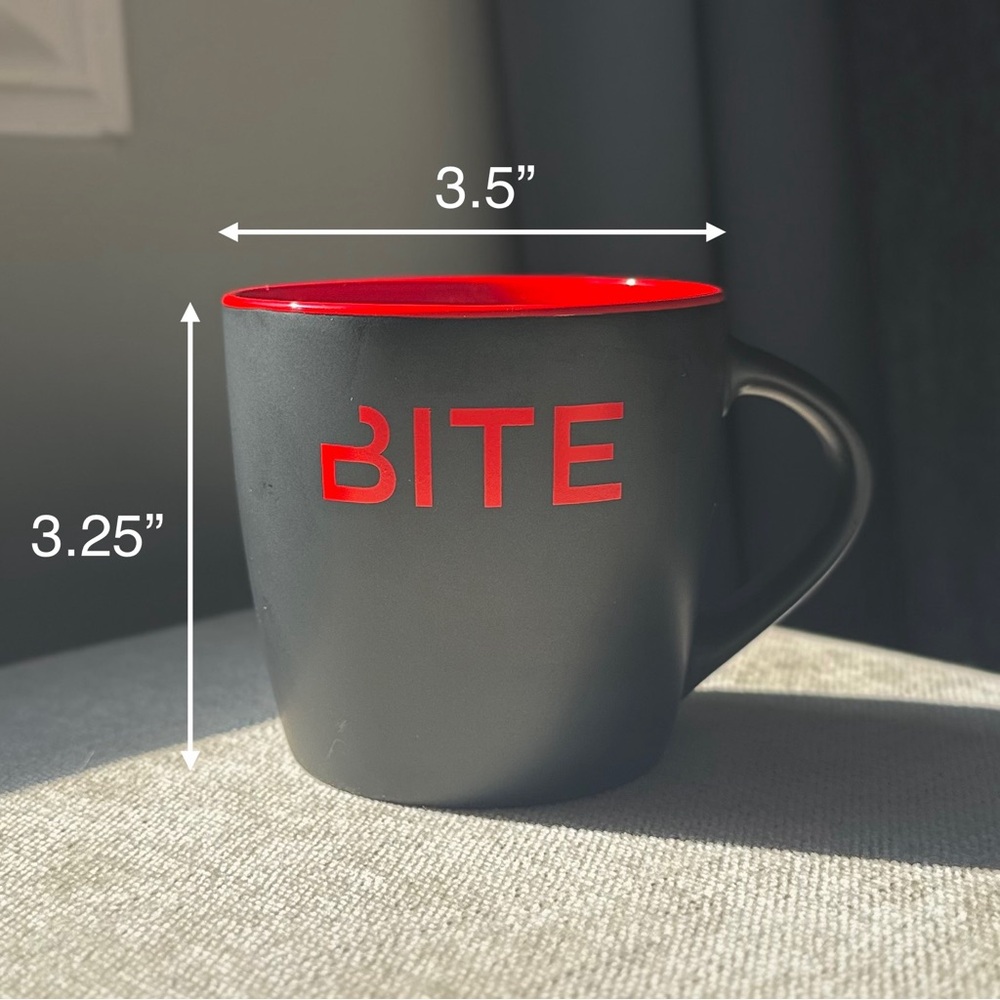 BITE Beauty Branded Ceramic Black and Red Coffee Tea Mug (Rare + Discontinued) - Picture 8 of 8